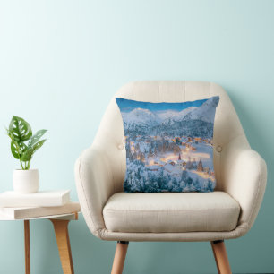 Ice & Snow Graubunden, Engadin, Switzerland Cushion