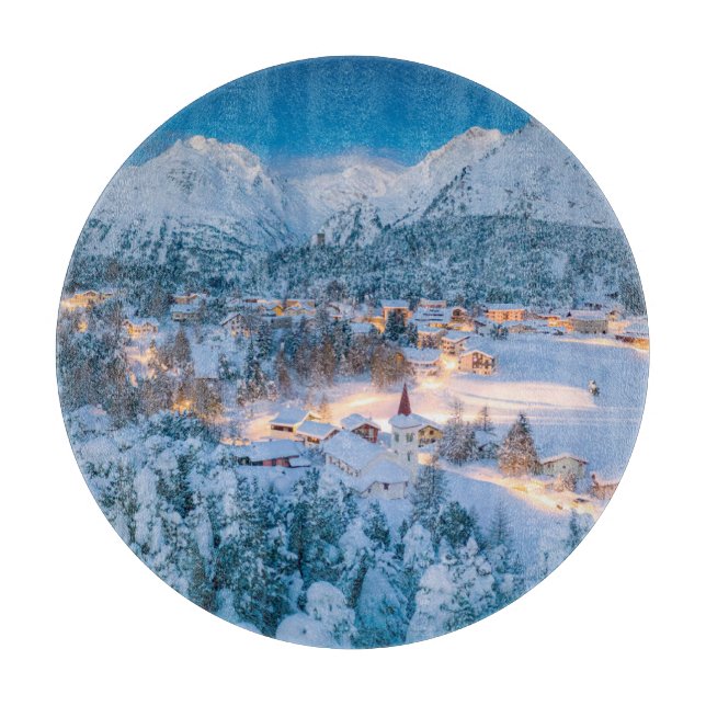 Ice & Snow | Graubunden, Engadin, Switzerland Cutting Board (Front)