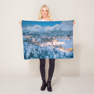 Ice & Snow Graubunden, Engadin, Switzerland Fleece Blanket