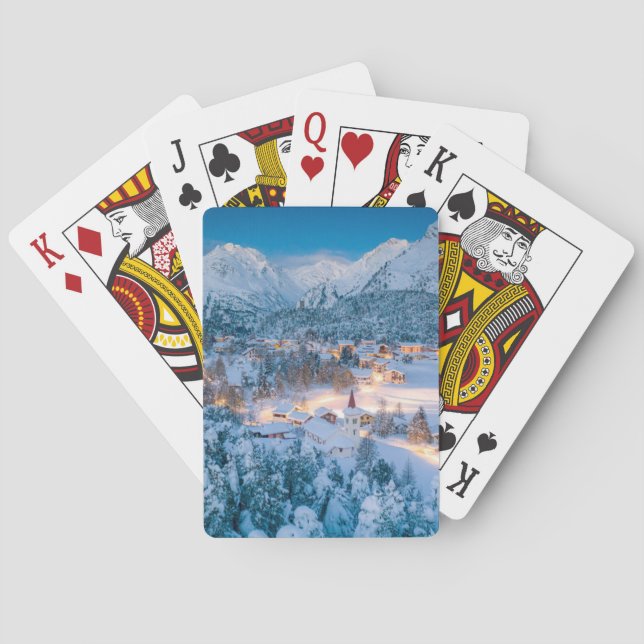 Ice & Snow | Graubunden, Engadin, Switzerland Playing Cards (Back)