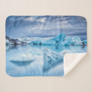Ice & Snow Jokulsarlon Lagoon, Iceland Sherpa Blanket