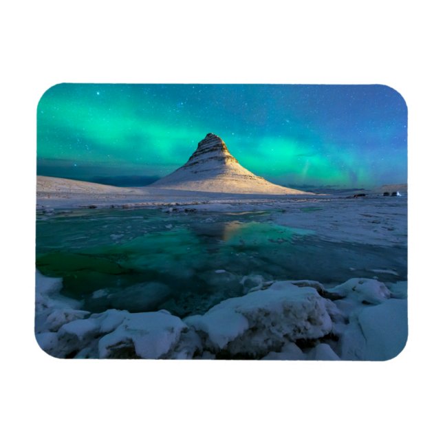 Ice & Snow | Kirkjufell Mountain, Iceland Magnet (Horizontal)