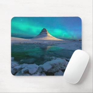 Ice & Snow Kirkjufell Mountain, Iceland Mouse Pad