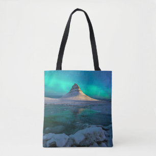 Ice & Snow Kirkjufell Mountain, Iceland Tote Bag