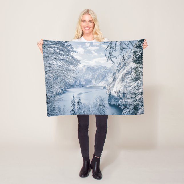 Ice & Snow | Königssee Lake, Germany Fleece Blanket (In Situ)