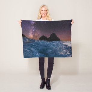 Ice & Snow   Lake Baikal, Siberia, Russia Fleece Blanket