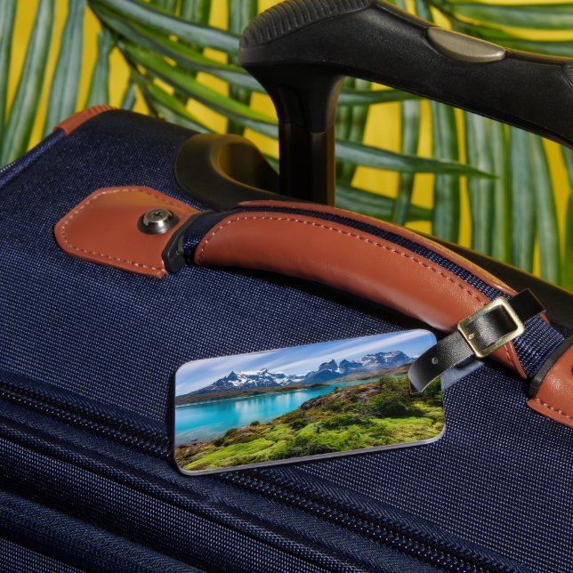 Ice & Snow | Lake Pehoe, Patagonia, Chile Luggage Tag (Front Insitu 3)