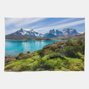 Ice & Snow Lake Pehoe, Patagonia, Chile Tea Towel