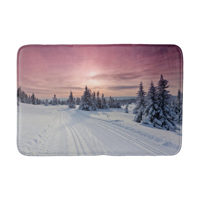 Ice & Snow | Lillehammer, Norway Bath Mat (Front)