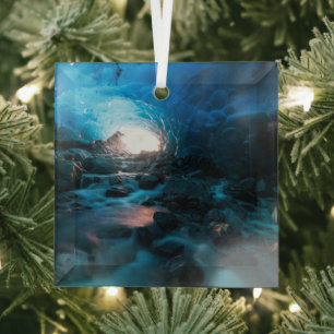 Ice & Snow Mendenhall Glacier, Juneau, Alaska Glass Tree Decoration