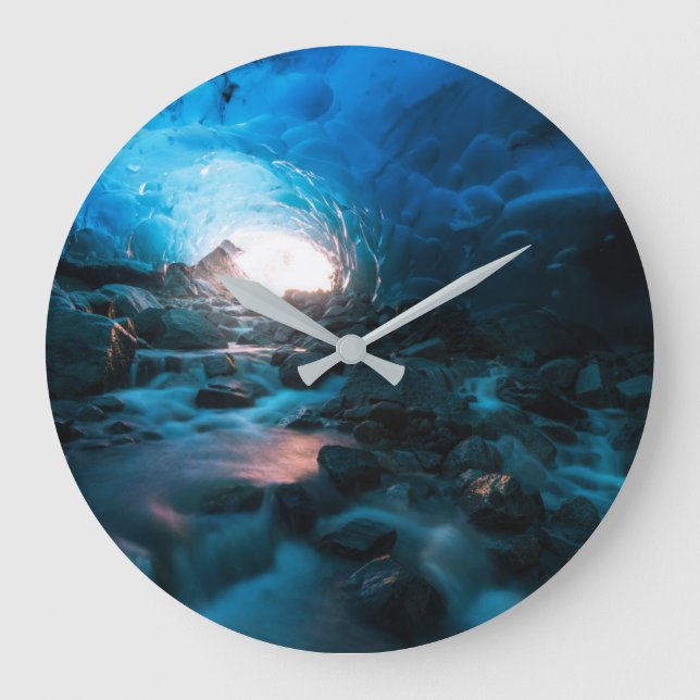 Ice & Snow | Mendenhall Glacier, Juneau, Alaska Large Clock (Front)