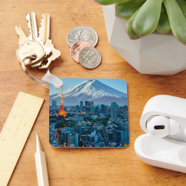 Ice & Snow | Mt. Fuji & Tokyo Skyline Key Ring (Desk)