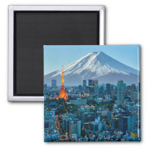 Ice & Snow   Mt. Fuji & Tokyo Skyline Magnet