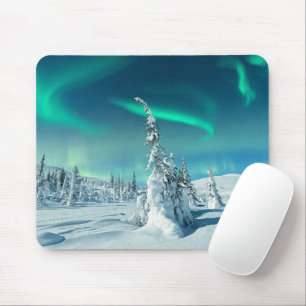 Ice & Snow   Northern Lights, Lapland, Finland Mouse Pad