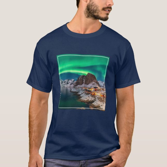 Ice & Snow | Northern Lights, Norway T-Shirt (Front)