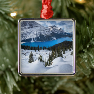 Ice & Snow Peyto Lake, Canadian Rockies Metal Ornament