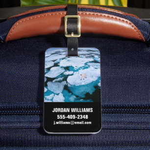 Ice & Snow Polar Bear, Arctic Ocean, Svalbard Luggage Tag