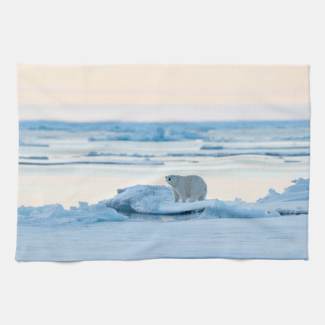 Ice & Snow | Polar Bear Iceberg Norway Tea Towel (Horizontal)