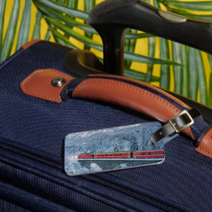 Ice & Snow Red Bernina Express Train Switzerland Luggage Tag