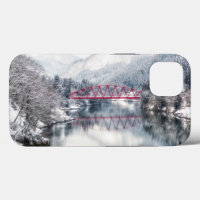 Ice & Snow | Red Bridge in Winter, Japan