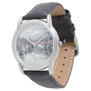 Ice & Snow   Red Bridge in Winter, Japan Watch