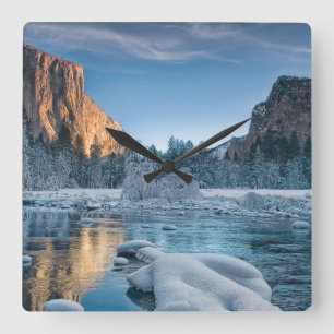 Ice & Snow   Rime Ice in Yosemite Valley Square Wall Clock