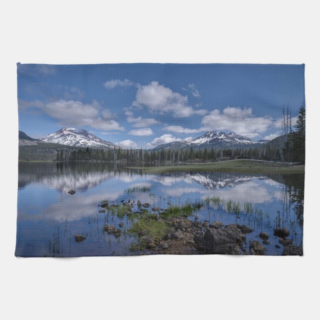Ice & Snow | Sparks Lake, Oregon Tea Towel (Horizontal)