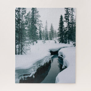 Ice & Snow Stream in a Snowy Winter Landscape Jigsaw Puzzle