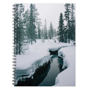 Ice & Snow   Stream in a Snowy Winter Landscape Notebook