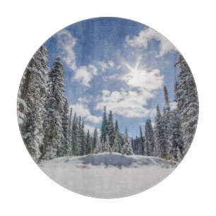 Ice & Snow Sunrise Winter Snow Alberta, Canada Cutting Board
