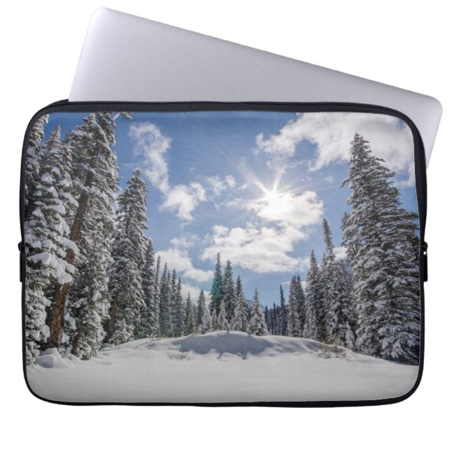 Ice & Snow | Sunrise Winter Snow Alberta, Canada Laptop Sleeve (Front)
