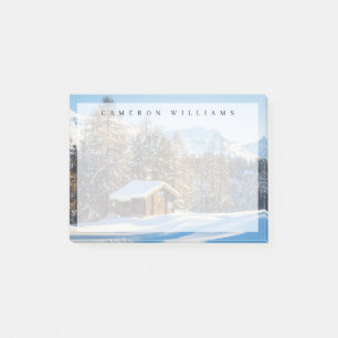 Ice & Snow Winter Log Cabin Swiss Alps Post-it Notes