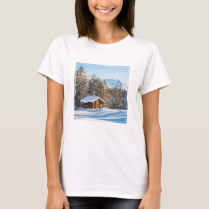Ice & Snow Winter Log Cabin Swiss Alps T-Shirt