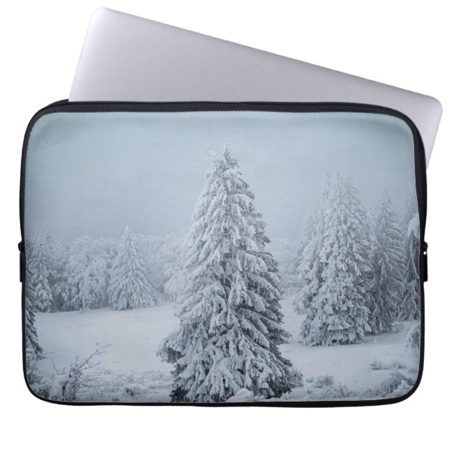 Ice & Snow | Woodland, Swiss Alps Laptop Sleeve (Front)