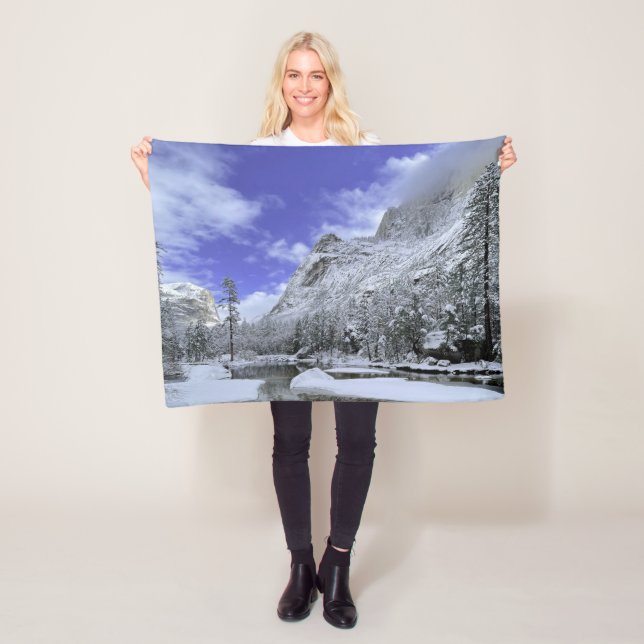 Ice & Snow | Yosemite National Park Fleece Blanket (In Situ)