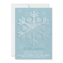 Ice Snowflake Holiday Party Invitation