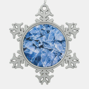 Ice Snowflake Pewter Christmas Ornament