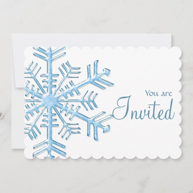 Ice Snowflake Winter Dinner Party Invitation 1 (Front)