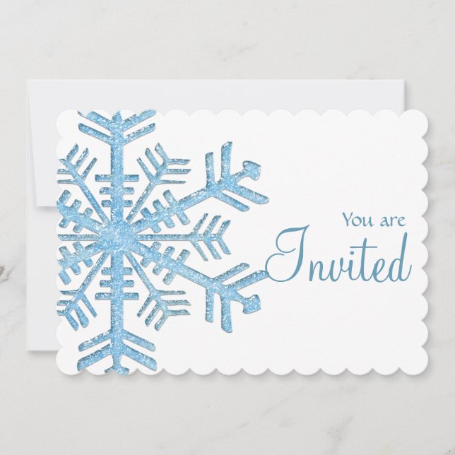 Ice Snowflake Winter Dinner Party Invitation 2 (Front)