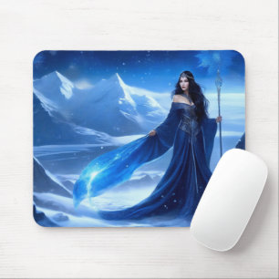 Ice Sorceress of the Tundra Snowflake Mouse Pad