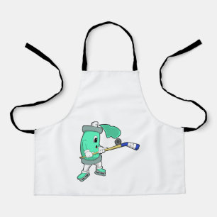 Ice spray at Ice hockey with Ice hockey stick Apron