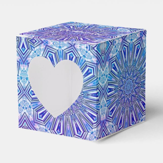 Ice Star Kaleidoscope Pattern Heart Favour Box (Front Side)