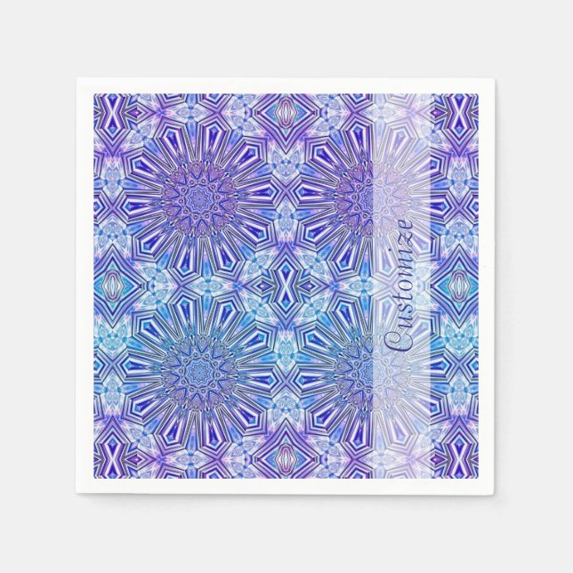 Ice Star Kaleidoscope Pattern Napkins (Front)