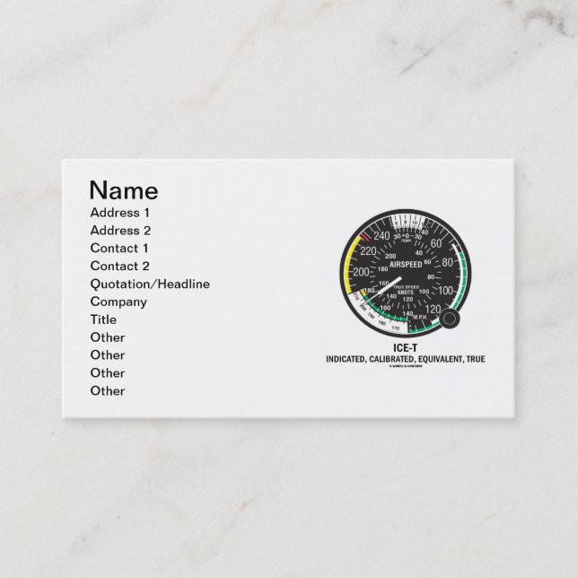 ICE-Tea (True Airspeed Indicator) Business Card (Front)