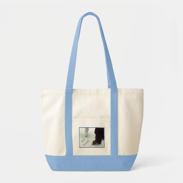 'Ice Time' Canvas Pocket Tote Bag (Front)