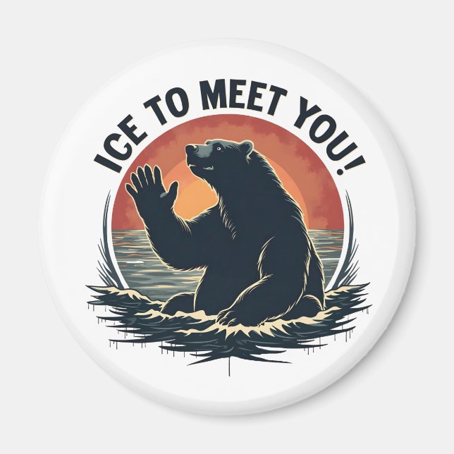 Ice To Meet You Polar Bear Christmas Gift  Magnet (Front)