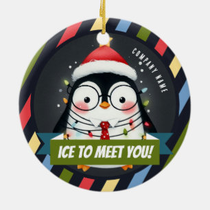 Ice to meet you! Temp - Office Christmas Ceramic Ornament