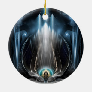 Ice Vision Of The Imperial View Digital Art Ceramic Ornament