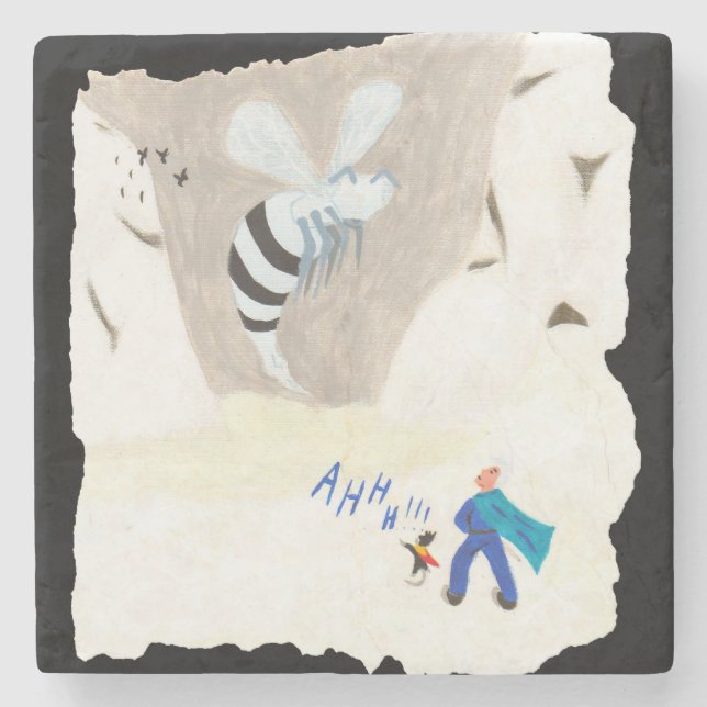 Ice Wasp Mountain Stone Coaster (Front)