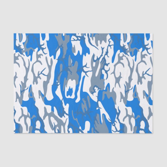 Ice Water Blue Camo Tissue Paper (Front)